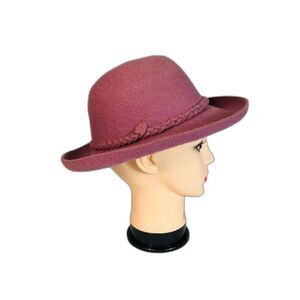 Vintage Women's Mauve Wool Felt Wide Brim Hat Ecuador